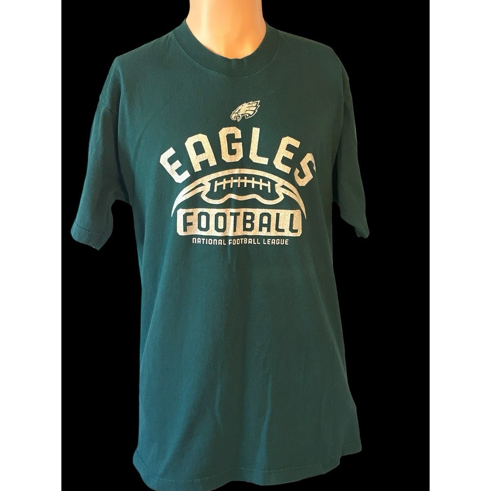 Philadelphia Eagles Reebok Green T-Shirt Mens‎ Medium NFL Football Short Sleeve